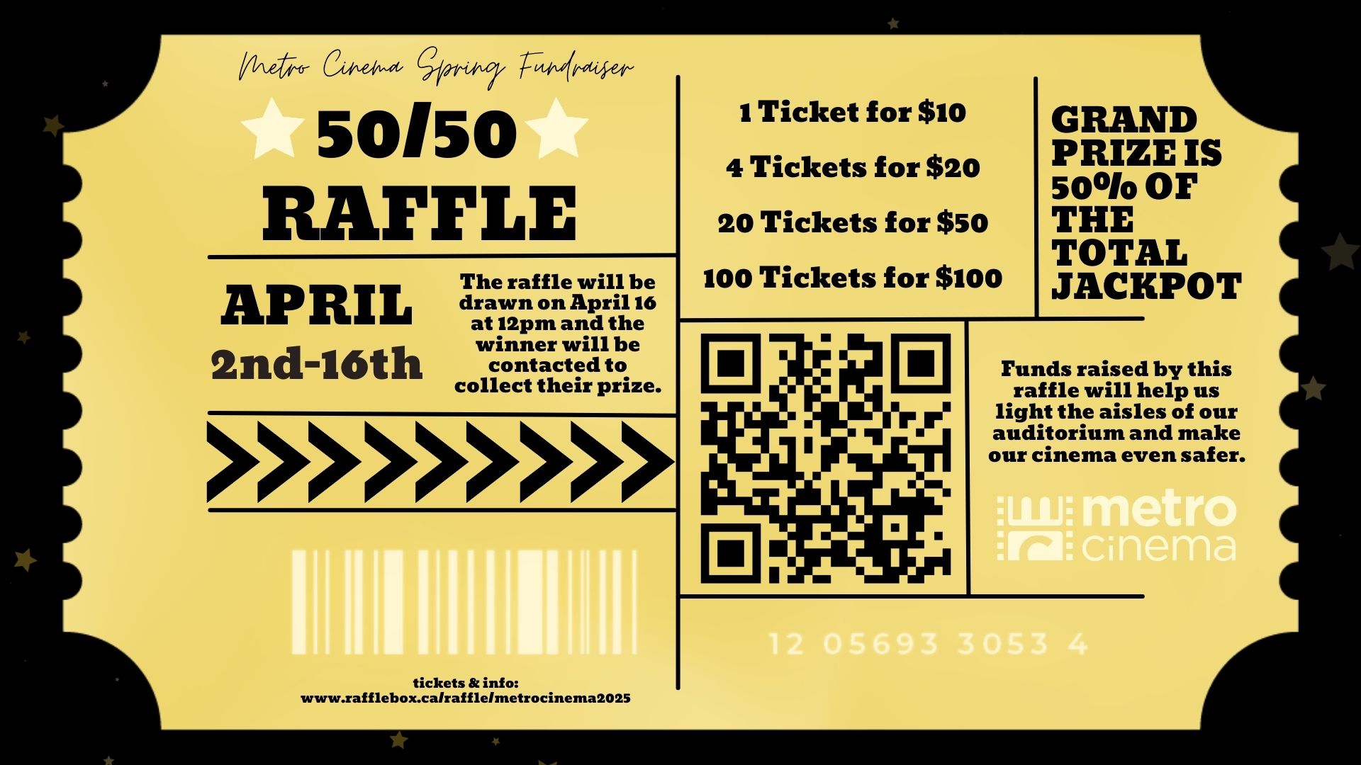50/50 Raffle - Metro Cinema